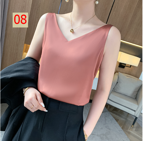 24HA145.09 - ÁO LỤA SÁT NÁCH NỮ