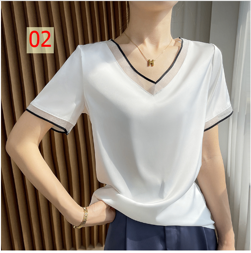 24HA145.11 - ÁO SƠ MI NỮ NGẮN TAY