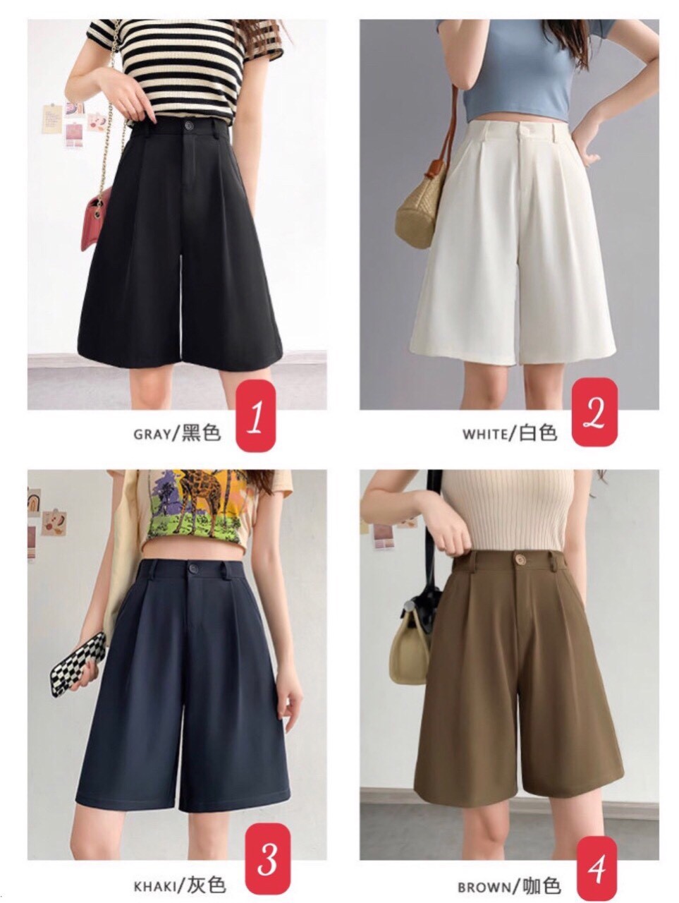 24HA145.08 - QUẦN SHORT VẢI NỮ