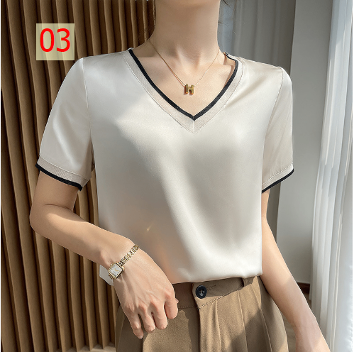 24HA145.11 - ÁO SƠ MI NỮ NGẮN TAY