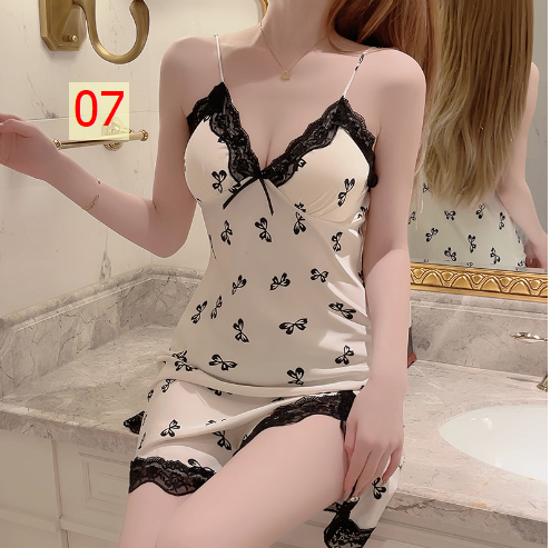 24HA145.17 - VÁY NGỦ LỤA 2 DÂY