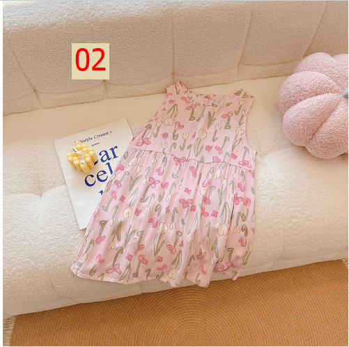 24HA165.09 - SET 2 VÁY LANH LỤA CHO BÉ YÊU