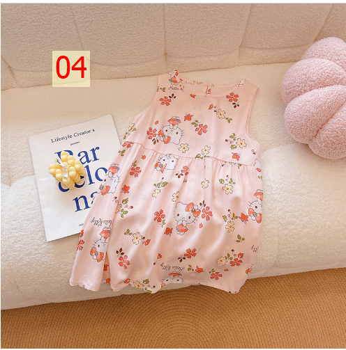 24HA165.09 - SET 2 VÁY LANH LỤA CHO BÉ YÊU