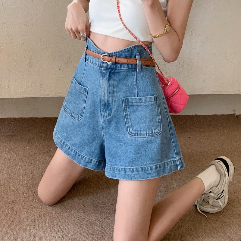 24HA195.06 - QUẦN SHORT JEAN CẠP CAO
