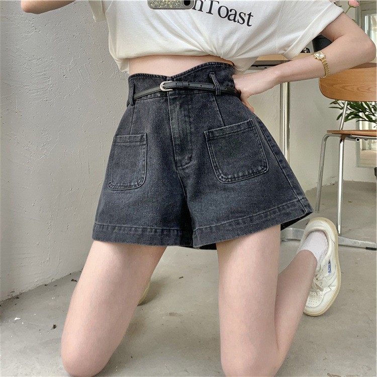 24HA195.06 - QUẦN SHORT JEAN CẠP CAO