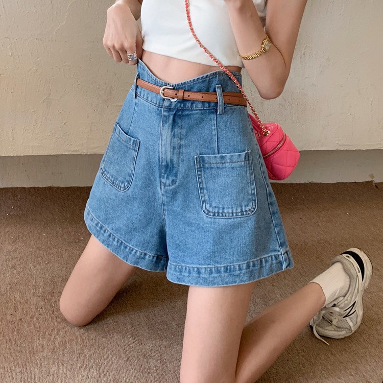 24HA195.06 - QUẦN SHORT JEAN CẠP CAO