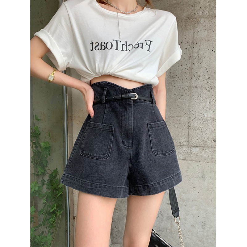 24HA195.06 - QUẦN SHORT JEAN CẠP CAO