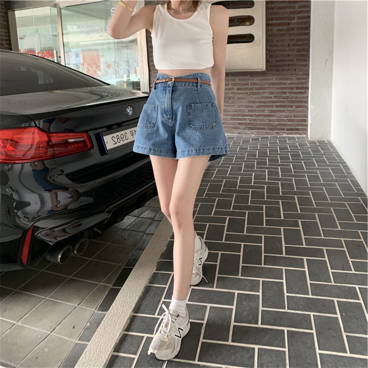 24HA195.06 - QUẦN SHORT JEAN CẠP CAO