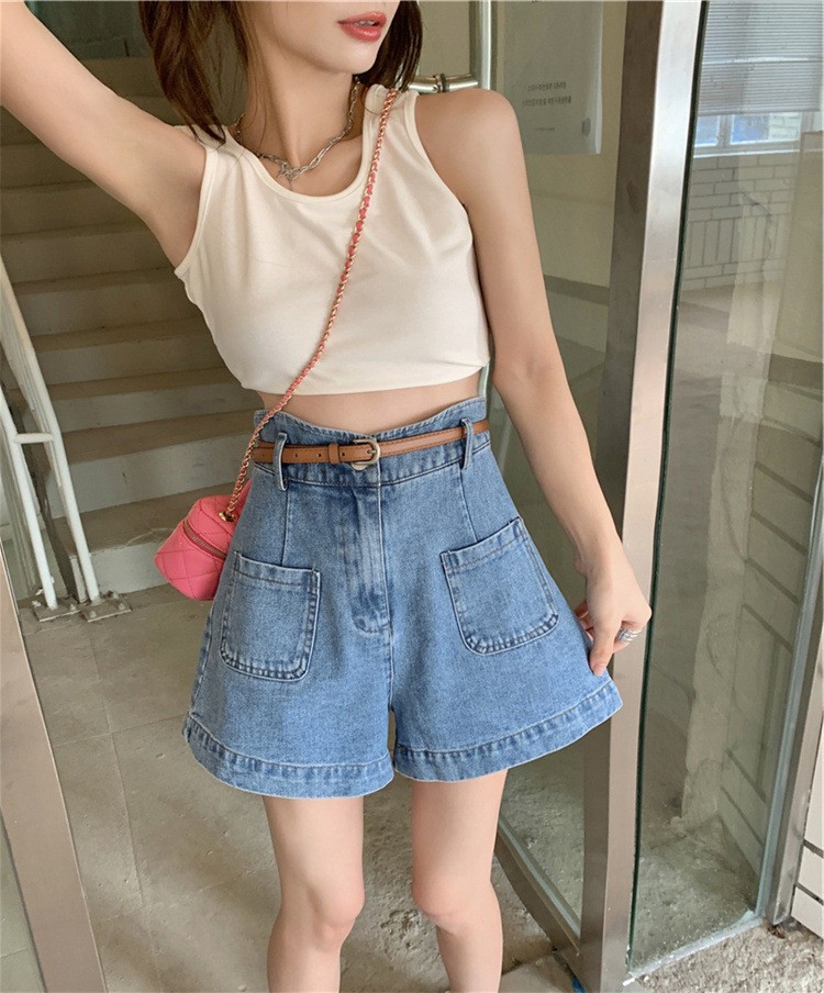 24HA195.06 - QUẦN SHORT JEAN CẠP CAO