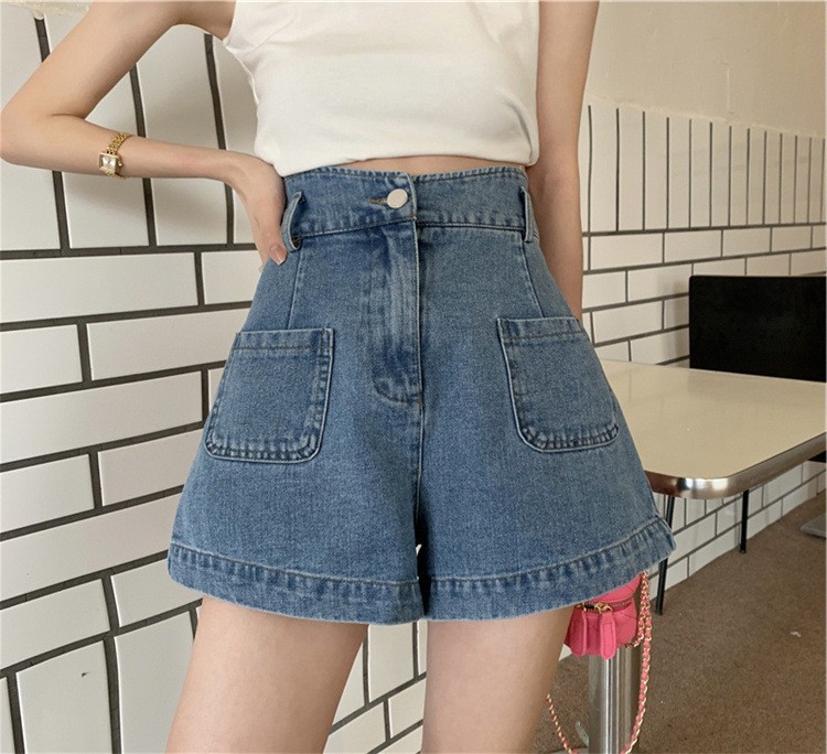 24HA195.06 - QUẦN SHORT JEAN CẠP CAO