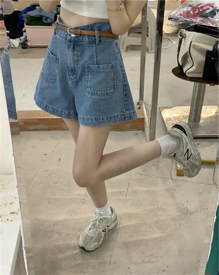 24HA195.06 - QUẦN SHORT JEAN CẠP CAO
