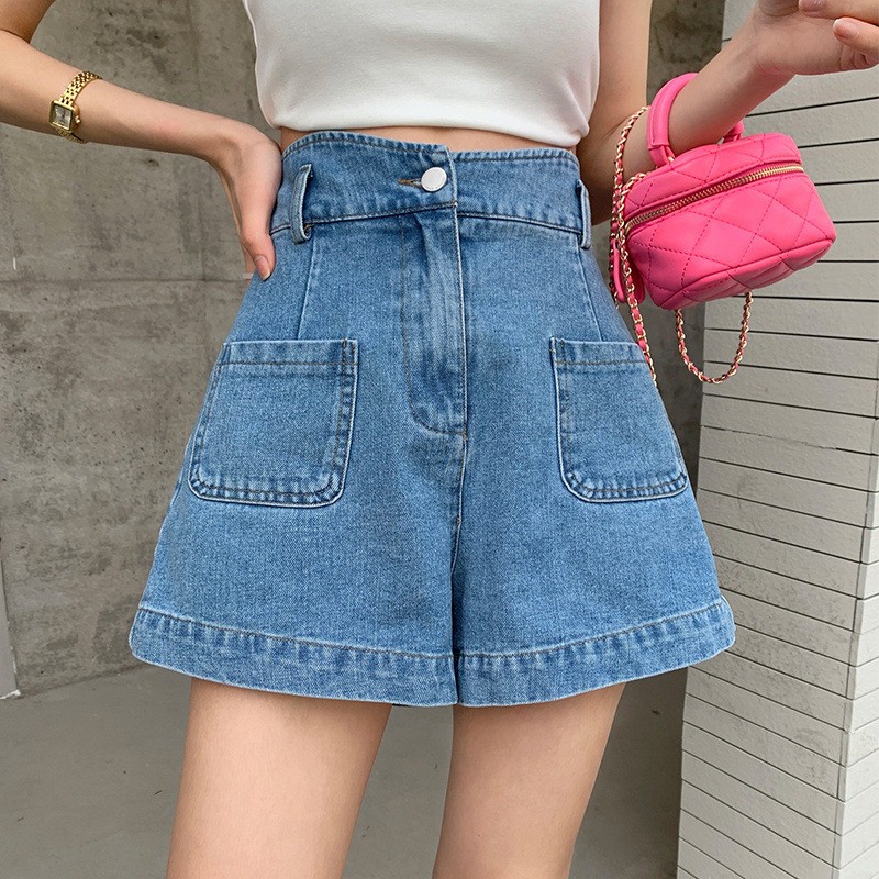 24HA195.06 - QUẦN SHORT JEAN CẠP CAO