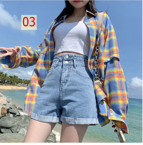 24HA205.18 - QUẦN SHORT JEAN 2 CÚC NỮ
