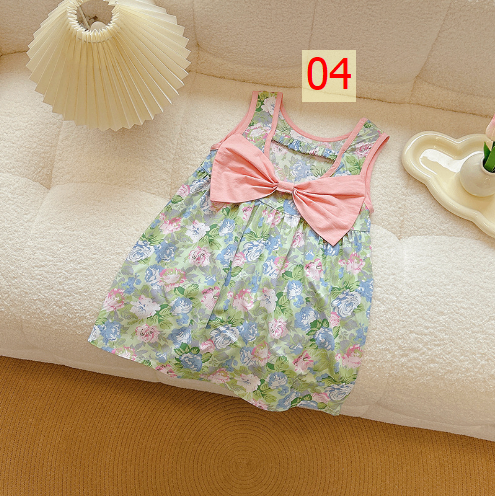 24HA215.03 - SET 2 VÁY COTTON LANH LỤA NƠ LƯNG
