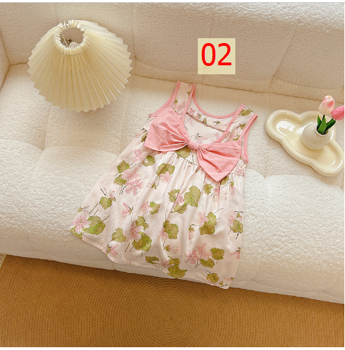 24HA215.03 - SET 2 VÁY COTTON LANH LỤA NƠ LƯNG