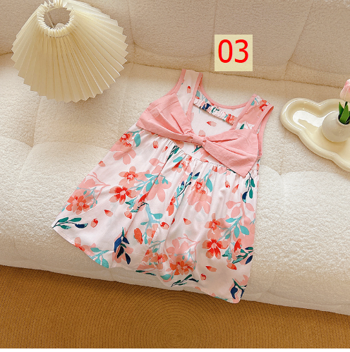 24HA215.03 - SET 2 VÁY COTTON LANH LỤA NƠ LƯNG
