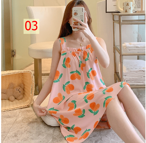 24HA215.20 - VÁY 2 DÂY VIỀN CHUN LANH LỤA