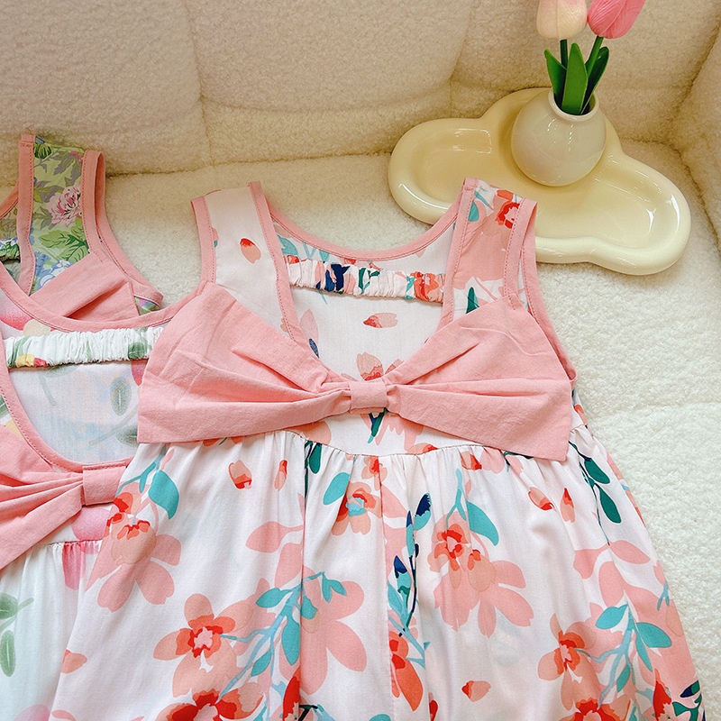 24HA215.03 - SET 2 VÁY COTTON LANH LỤA NƠ LƯNG