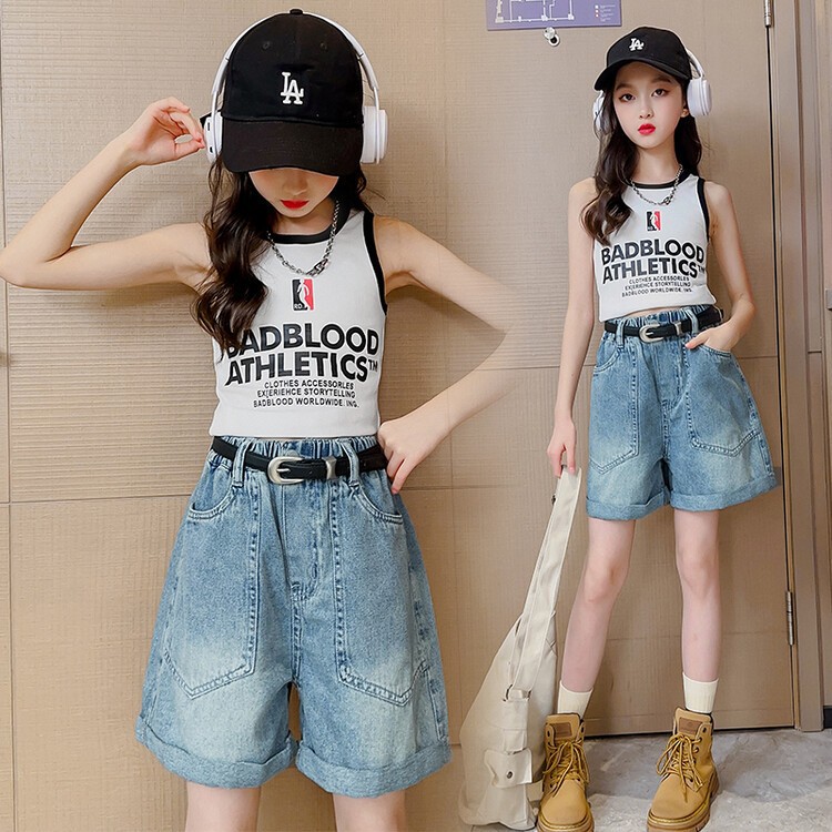 24HA225.13 - QUẦN SHORT JEAN BÉ GÁI SIZE ĐẠI