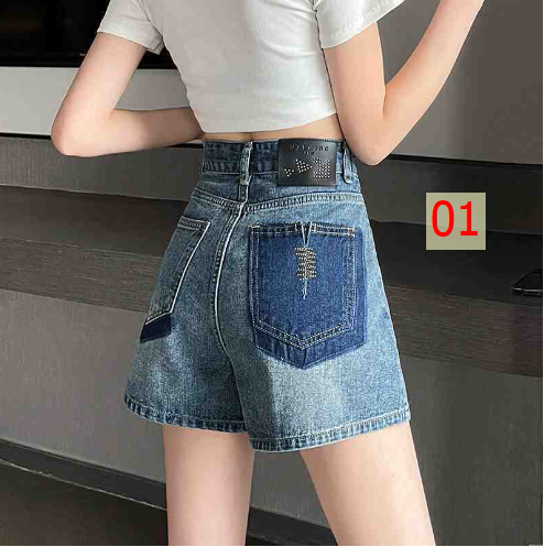 24HA225.06 - QUẦN ĐÙI JEANS TÚI ĐÁP CÁ TÍNH