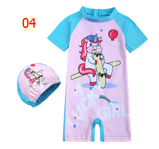 24HH265.03 - BỘ BƠI LIỀN THÂN KÈM MŨ CHO BÉ