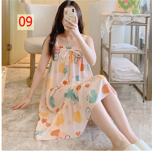 24HA275.11 - VÁY NGỦ LANH LỤA 2 DÂY