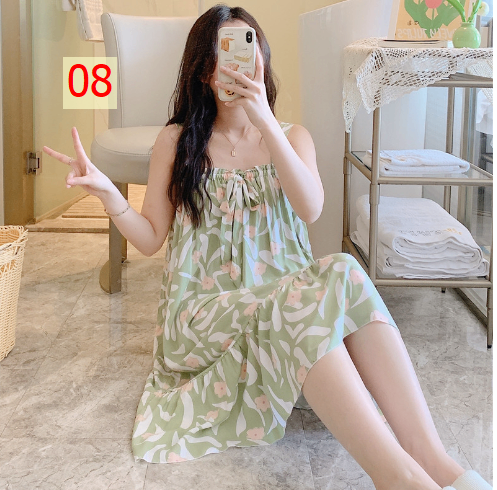 24HA275.11 - VÁY NGỦ LANH LỤA 2 DÂY