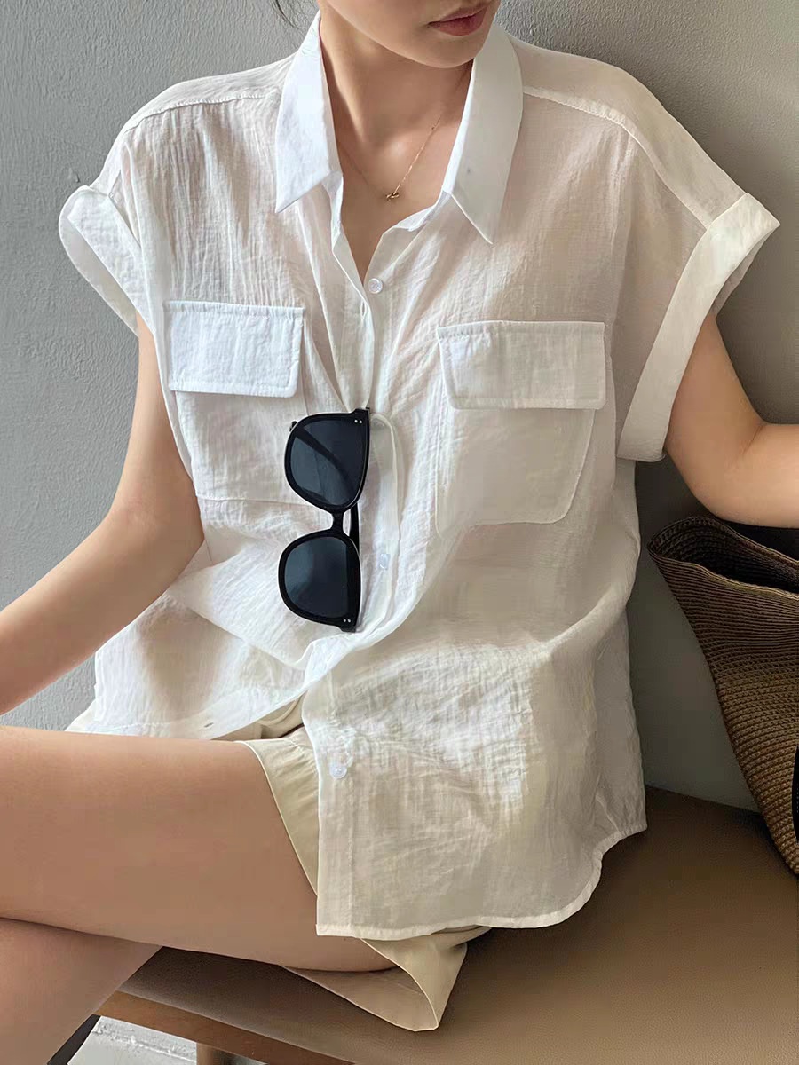 24HA275.16 - SƠ MI CỘC TAY NỮ