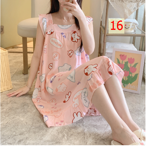 24HH285.04 - VÁY COTTON LANH LỤA TAY BÈO