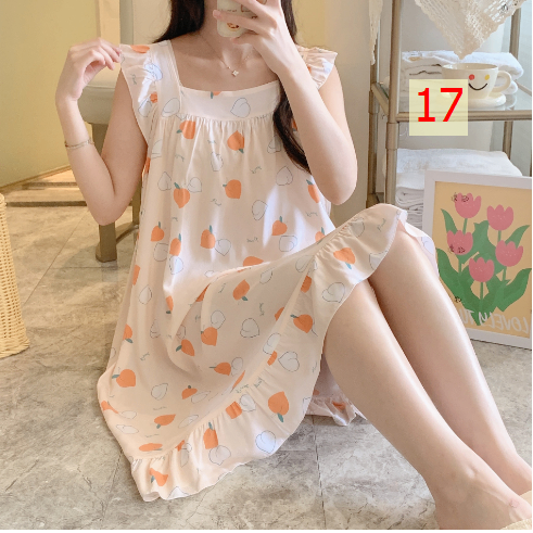 24HH285.04 - VÁY COTTON LANH LỤA TAY BÈO