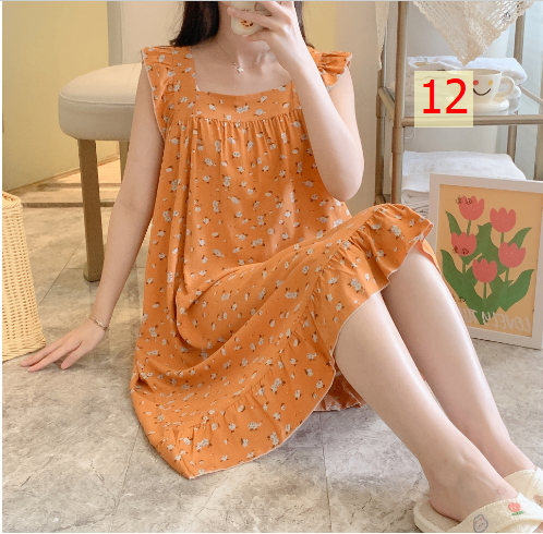 24HH285.04 - VÁY COTTON LANH LỤA TAY BÈO