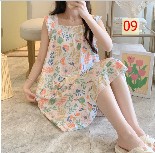 24HH285.04 - VÁY COTTON LANH LỤA TAY BÈO