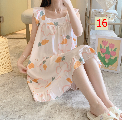 24HH285.04 - VÁY COTTON LANH LỤA TAY BÈO