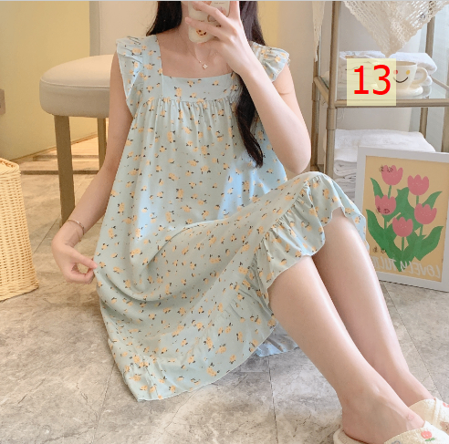 24HH285.04 - VÁY COTTON LANH LỤA TAY BÈO