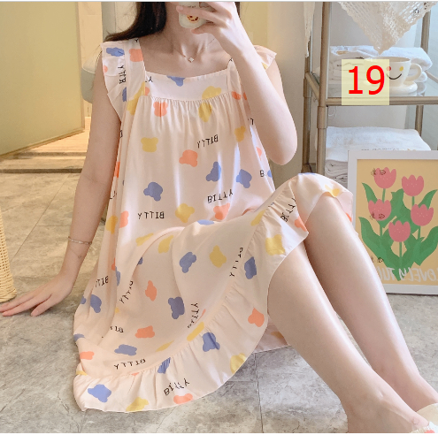 24HH285.04 - VÁY COTTON LANH LỤA TAY BÈO