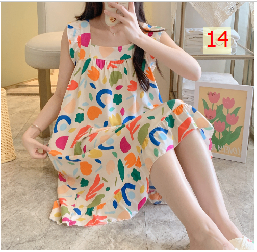 24HH285.04 - VÁY COTTON LANH LỤA TAY BÈO