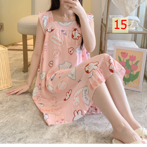 24HH285.04 - VÁY COTTON LANH LỤA TAY BÈO