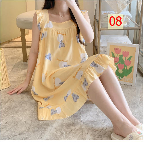 24HH285.04 - VÁY COTTON LANH LỤA TAY BÈO
