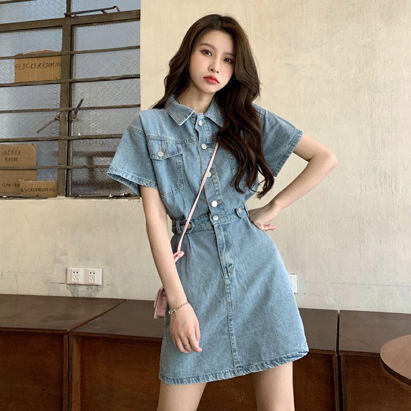 24HA305.08 - VÁY CHỮ A DEMIN NỮ
