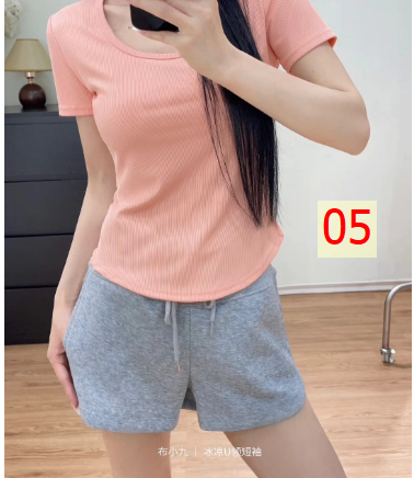 24HA305.29 - ÁO THUN TRƠN CỘC TAY BASIC CHO NỮ