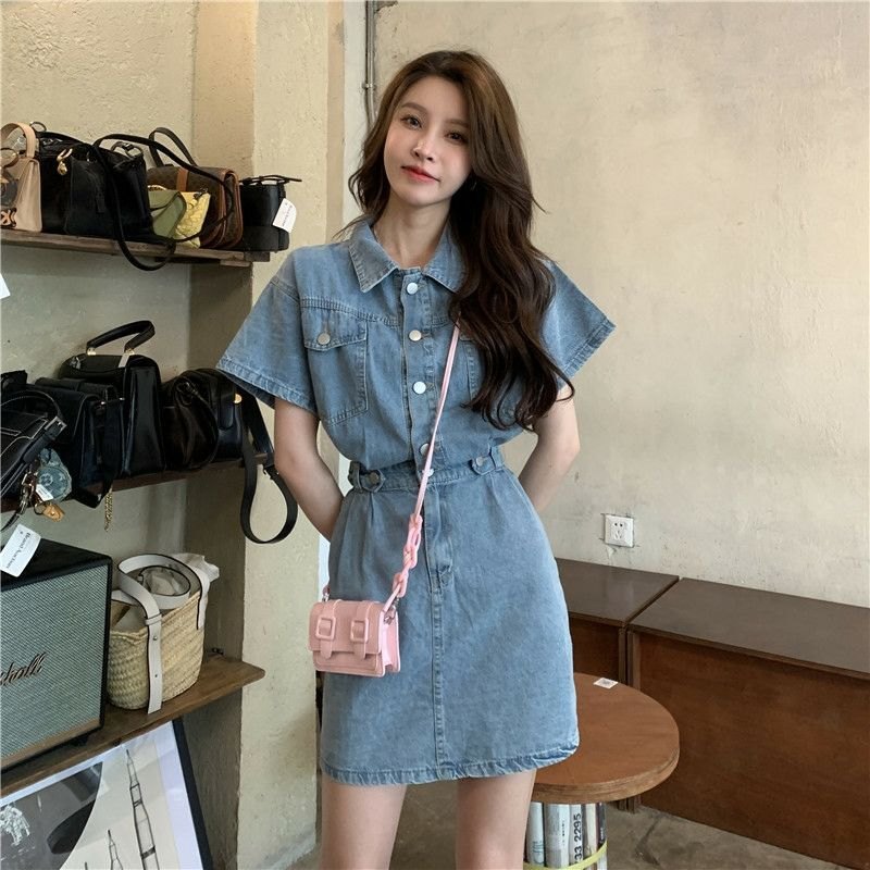 24HA305.08 - VÁY CHỮ A DEMIN NỮ