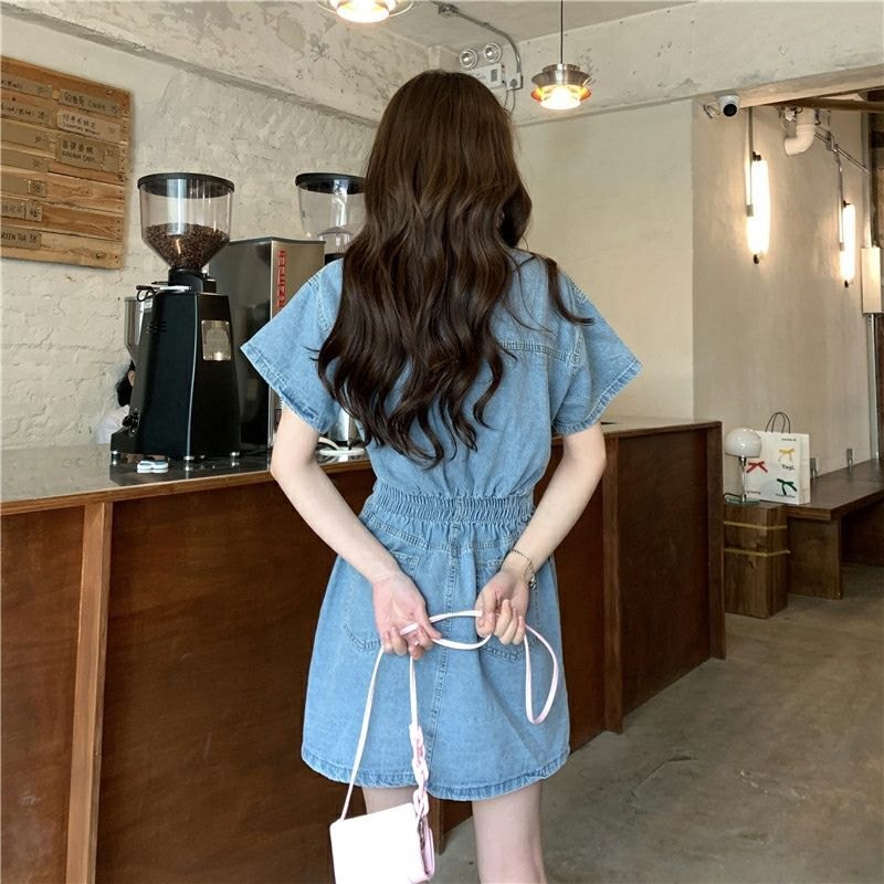 24HA305.08 - VÁY CHỮ A DEMIN NỮ
