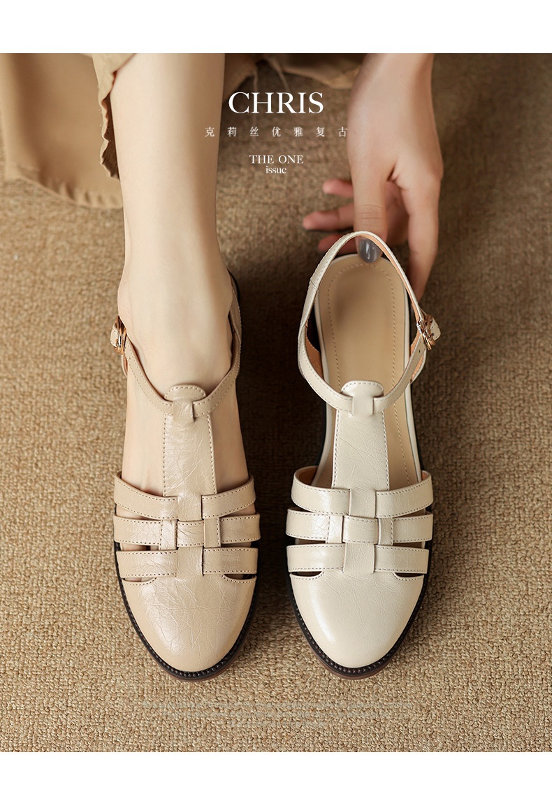 24HH26.27 - SANDAL NỮ BÍT MŨI RETRO