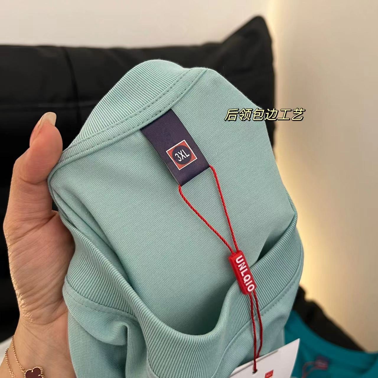 24HH26.19 - ÁO COTTON CỔ TRÒN DÁNG RỘNG NAM NỮ