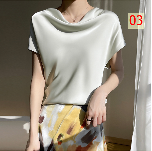 24HH26.20 - ÁO LỤA CỔ ĐỔ PHONG CÁCH TIỂU THƯ