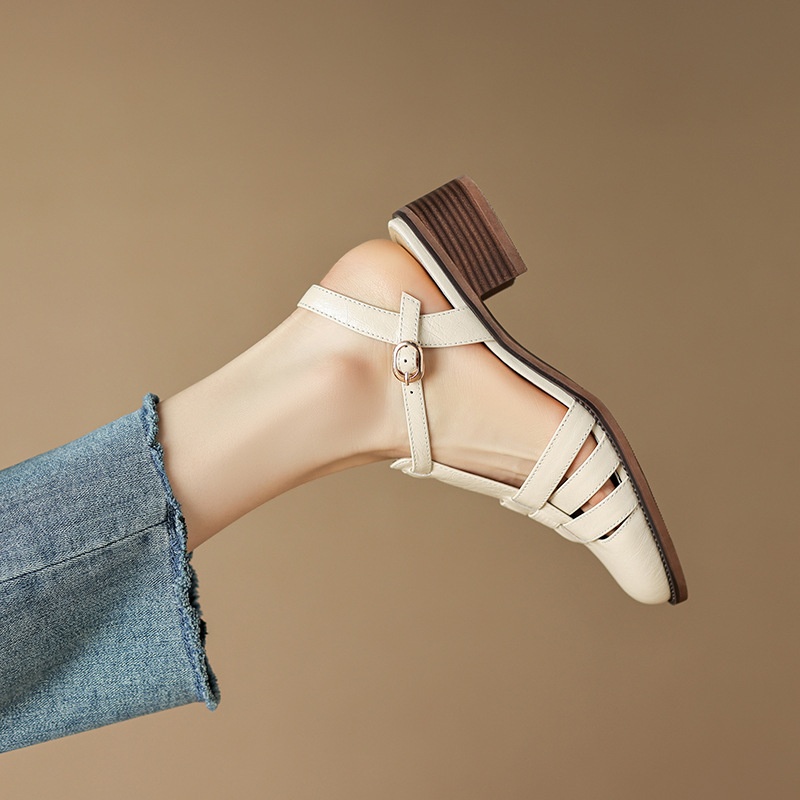 24HH26.27 - SANDAL NỮ BÍT MŨI RETRO