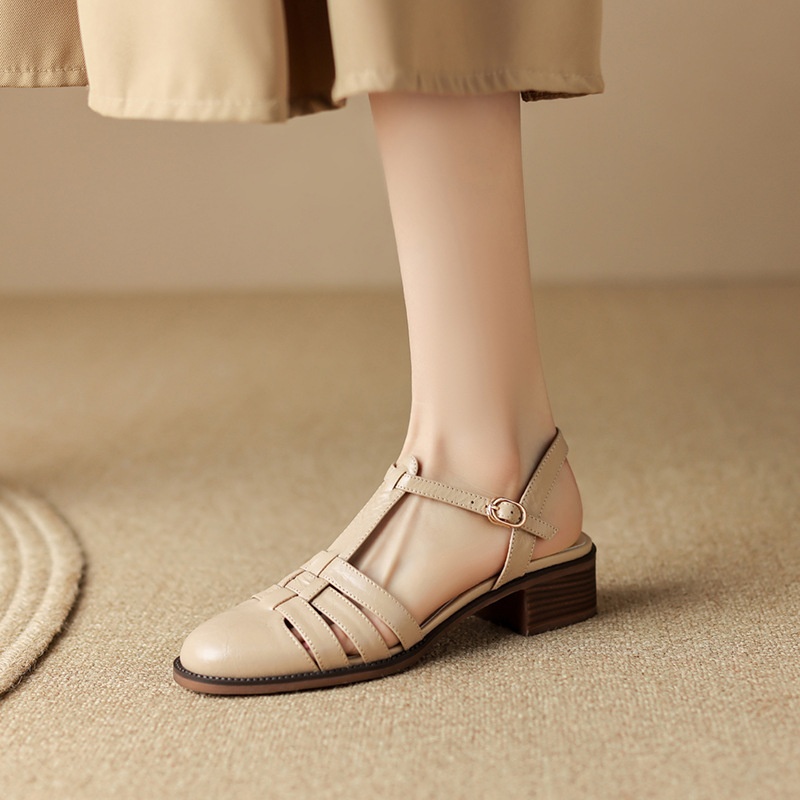 24HH26.27 - SANDAL NỮ BÍT MŨI RETRO