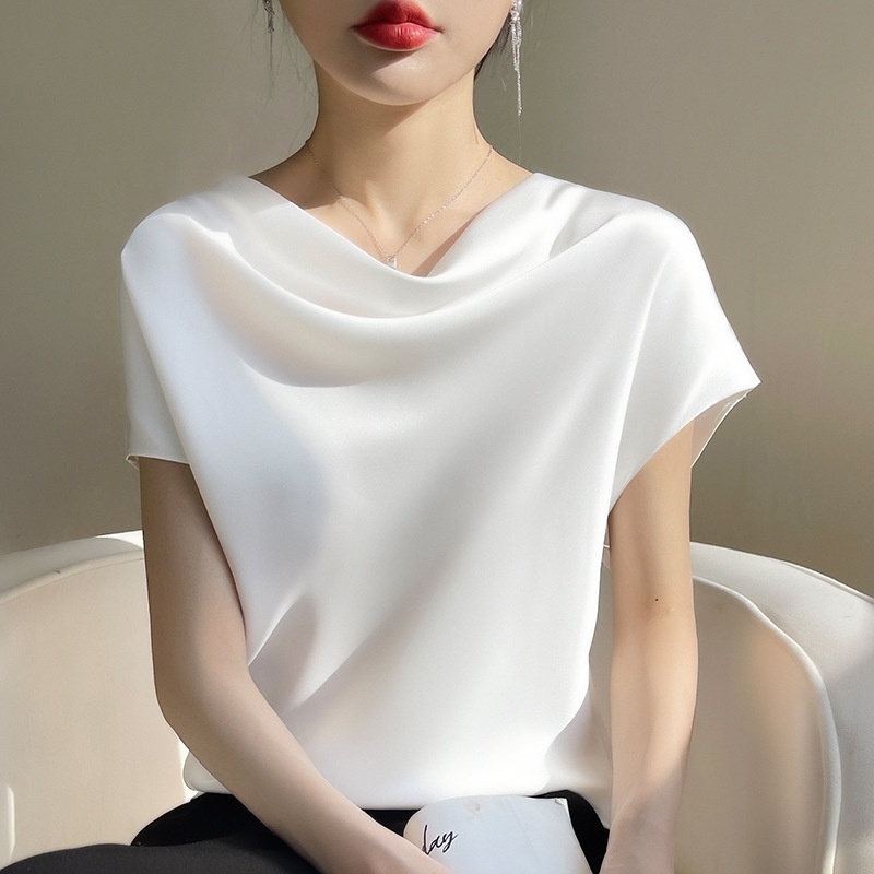 24HH26.20 - ÁO LỤA CỔ ĐỔ PHONG CÁCH TIỂU THƯ