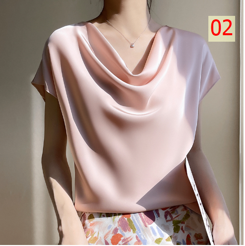 24HH26.20 - ÁO LỤA CỔ ĐỔ PHONG CÁCH TIỂU THƯ