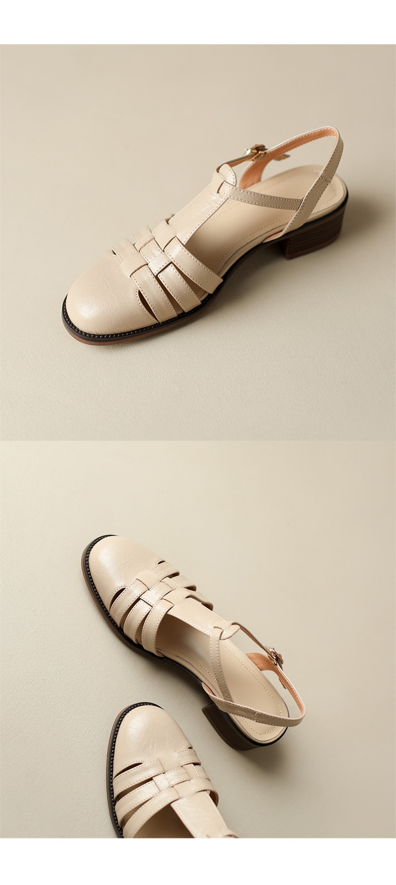 24HH26.27 - SANDAL NỮ BÍT MŨI RETRO